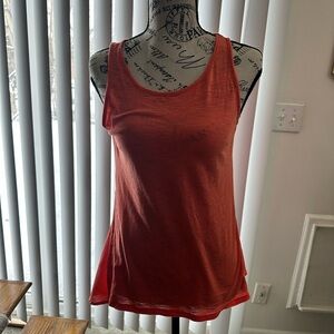 The Limited Coral Sleeveless Flowy Tank Top, Sheer Back, Summer Blouse